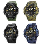 SKMEI 1965 Stainless Steel Buckle PU Strap Water-resistant Electronic Watch(Army Green)