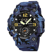 SKMEI 1965 Stainless Steel Buckle PU Strap Water-resistant Electronic Watch(Blue Camouflage)