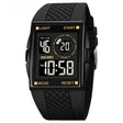 SKMEI 1967 Stainless Steel Buckle PU Strap Waterproof Electronic Watch(Black Gold) - free shipping - PMC TechLife - Order now!