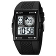 SKMEI 1967 Stainless Steel Buckle PU Strap Waterproof Electronic Watch(Black and White Machine) - free shipping - PMC TechLife - Order now!