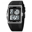 SKMEI 1967 Stainless Steel Buckle PU Strap Waterproof Electronic Watch(Silver and White Machine) - free shipping - PMC TechLife - Order now!