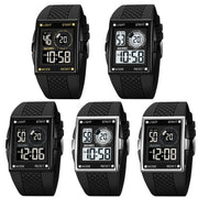 SKMEI 1967 Stainless Steel Buckle PU Strap Water-resistant Electronic Watch(Silver and White Machine)