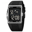 SKMEI 1967 Stainless Steel Buckle PU Strap Waterproof Electronic Watch(Silver and Black Machine) - free shipping - PMC TechLife - Order now!