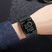 SKMEI 1967 Stainless Steel Buckle PU Strap Water-resistant Electronic Watch(Black and White Machine)