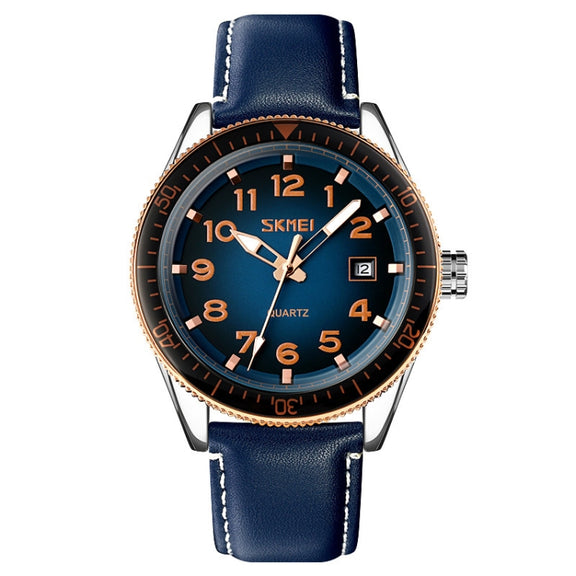 SKMEI 9232 Stainless Steel Buckle Glass Mirror Water-resistant Resistant Quartz Watch(Belt
