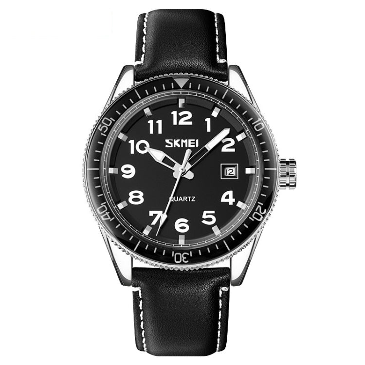 SKMEI 9232 Stainless Steel Buckle Glass Mirror Waterproof Resistant Quartz Watch(Belt - Silver and Black) - free shipping - PMC TechLife - Order now!