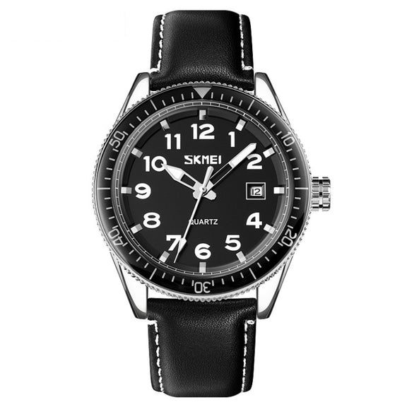 SKMEI 9232 Stainless Steel Buckle Glass Mirror Water-resistant Resistant Quartz Watch(Belt