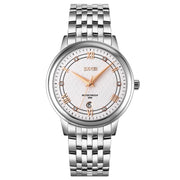 SKMEI 9272 Stainless Steel Buckle Strap Water-resistant Quartz Watch Man(Silver Shell Silver Surface)