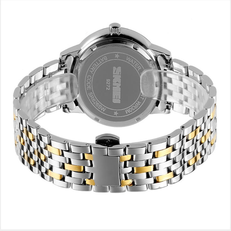 SKMEI 9272 Stainless Steel Buckle Strap Water-resistant Quartz Watch Man(Silver Shell Silver Surface)