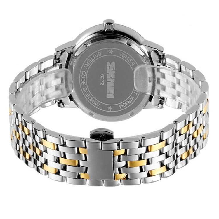 SKMEI 9272 Stainless Steel Buckle Strap Waterproof Quartz Watch Women(Gold and Black) - free shipping - PMC TechLife - Order now!