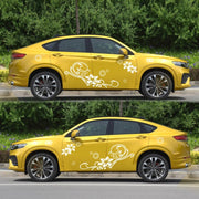 2 PCS/Set D-75 Flower Vine Pattern Car Modified Decorative Sticker(Light Grey)