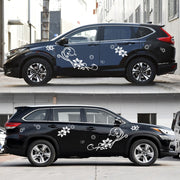 2 PCS/Set D-75 Flower Vine Pattern Car Modified Decorative Sticker(White)
