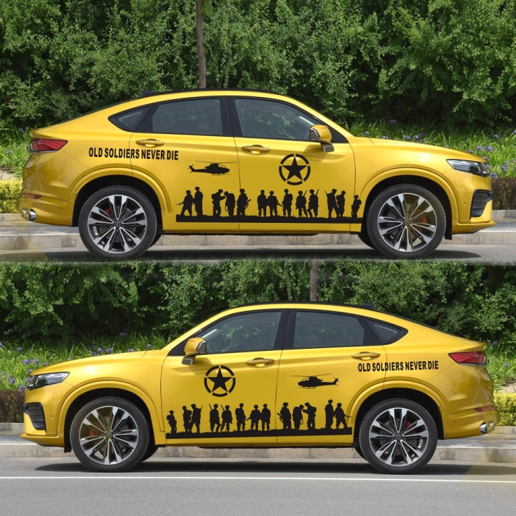 2 PCS/Set D-84 Old Soldiers Pattern Car Modified Decorative Sticker(Black)