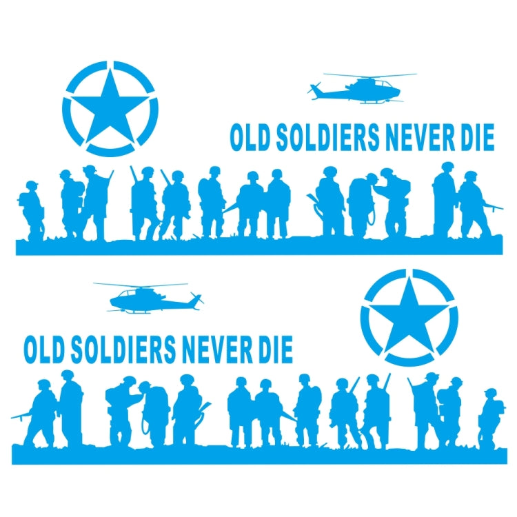 2 PCS/Set D-84 Old Soldiers Pattern Car Modified Decorative Sticker(Blue) - Decorative Sticker by PMC TechLife | Online Shopping South Africa | PMC TechLife | Buy Now Pay Later Mobicred