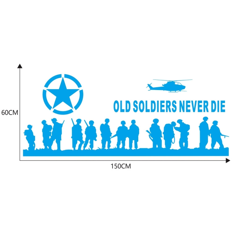 2 PCS/Set D-84 Old Soldiers Pattern Car Modified Decorative Sticker(Blue) - Decorative Sticker by PMC TechLife | Online Shopping South Africa | PMC TechLife | Buy Now Pay Later Mobicred