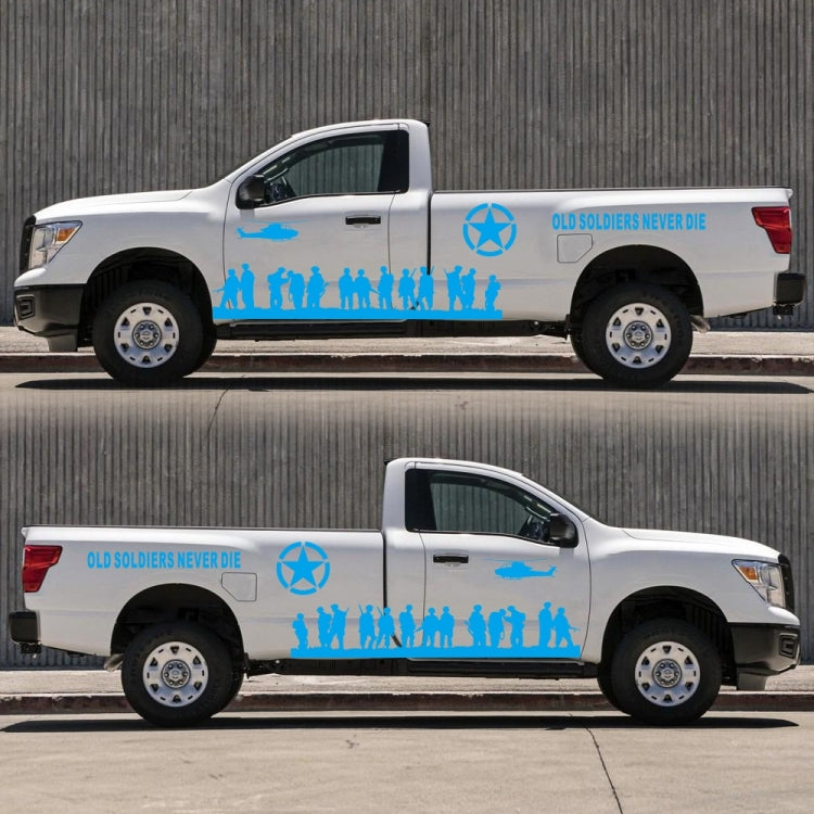 2 PCS/Set D-84 Old Soldiers Pattern Car Modified Decorative Sticker(Blue) - Decorative Sticker by PMC TechLife | Online Shopping South Africa | PMC TechLife | Buy Now Pay Later Mobicred