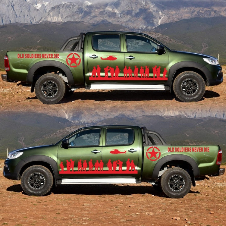 2 PCS/Set D-84 Old Soldiers Pattern Car Modified Decorative Sticker(Red) - Decorative Sticker by PMC TechLife | Online Shopping South Africa | PMC TechLife | Buy Now Pay Later Mobicred