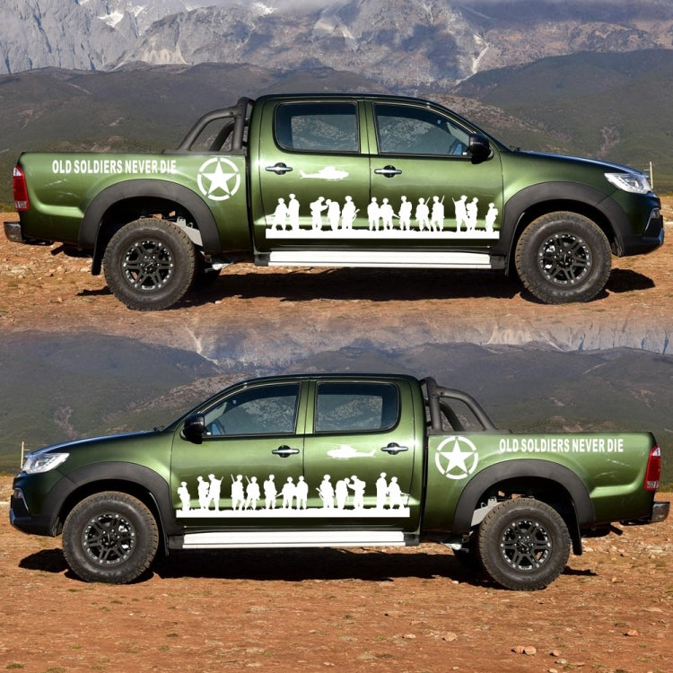 2 PCS/Set D-84 Old Soldiers Pattern Car Modified Decorative Sticker(White) - Decorative Sticker by PMC TechLife | Online Shopping South Africa | PMC TechLife | Buy Now Pay Later Mobicred