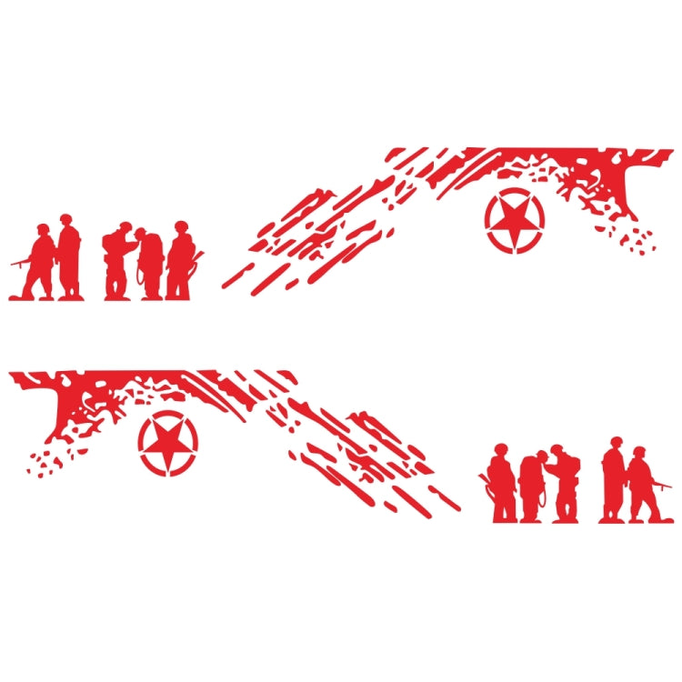 2 PCS/Set D-123 Soldiers Pattern Car Modified Decorative Sticker(Red) - Decorative Sticker by PMC TechLife | Online Shopping South Africa | PMC TechLife | Buy Now Pay Later Mobicred