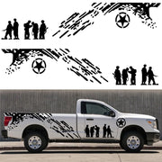 2 PCS/Set D-123 Soldiers Pattern Car Modified Decorative Sticker(Blue)