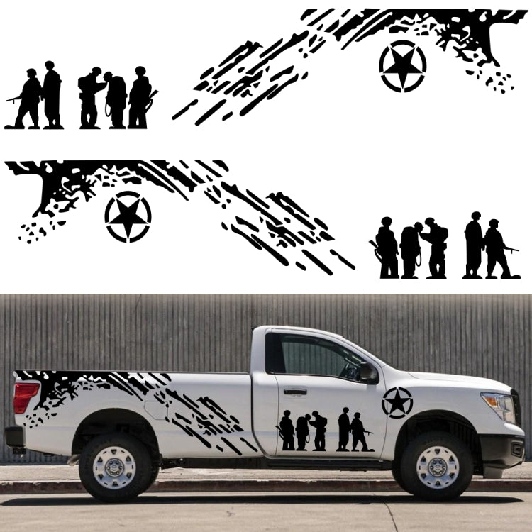 2 PCS/Set D-123 Soldiers Pattern Car Modified Decorative Sticker(Red) - Decorative Sticker by PMC TechLife | Online Shopping South Africa | PMC TechLife | Buy Now Pay Later Mobicred