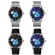 SKMEI 9283 Stainless Steel Buckle Glass Mirror Water-resistant Quartz Watch, Shape:Leather Belt(Blue)