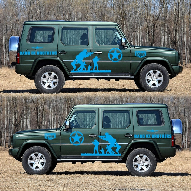 2 PCS/Set D-135 Band of Brothers Pattern Car Modified Decorative Sticker(Blue) - Decorative Sticker by PMC TechLife | Online Shopping South Africa | PMC TechLife | Buy Now Pay Later Mobicred