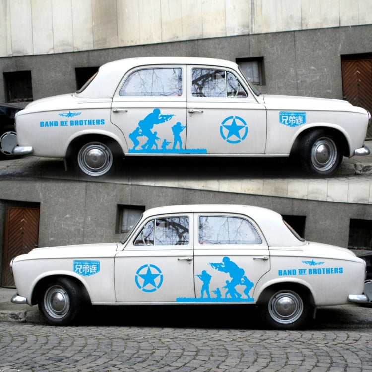2 PCS/Set D-135 Band of Brothers Pattern Car Modified Decorative Sticker(Blue) - Decorative Sticker by PMC TechLife | Online Shopping South Africa | PMC TechLife | Buy Now Pay Later Mobicred