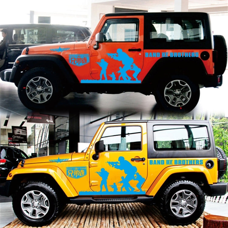 2 PCS/Set D-135 Band of Brothers Pattern Car Modified Decorative Sticker(Blue) - Decorative Sticker by PMC TechLife | Online Shopping South Africa | PMC TechLife | Buy Now Pay Later Mobicred