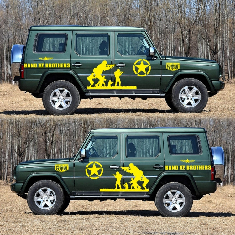 2 PCS/Set D-135 Band of Brothers Pattern Car Modified Decorative Sticker(Yellow) - Decorative Sticker by PMC TechLife | Online Shopping South Africa | PMC TechLife | Buy Now Pay Later Mobicred