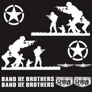 2 PCS/Set D-135 Band of Brothers Pattern Car Modified Decorative Sticker(White)