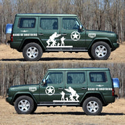 2 PCS/Set D-135 Band of Brothers Pattern Car Modified Decorative Sticker(White)