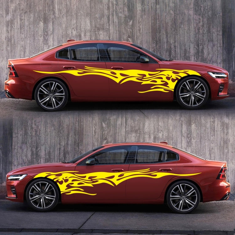 2 PCS/Set D-144 Fire Element Pattern Car Modified Decorative Sticker(Yellow) - Decorative Sticker by PMC TechLife | Online Shopping South Africa | PMC TechLife | Buy Now Pay Later Mobicred