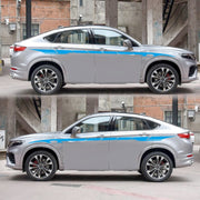 2 PCS/Set D-178 Waistline Pattern Car Modified Decorative Sticker(Blue)