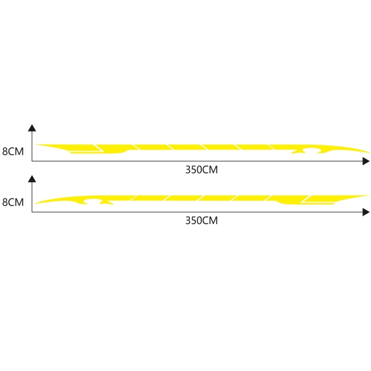 2 PCS/Set D-178 Waistline Pattern Car Modified Decorative Sticker(Yellow) - free shipping - PMC Jewellery - Order now!