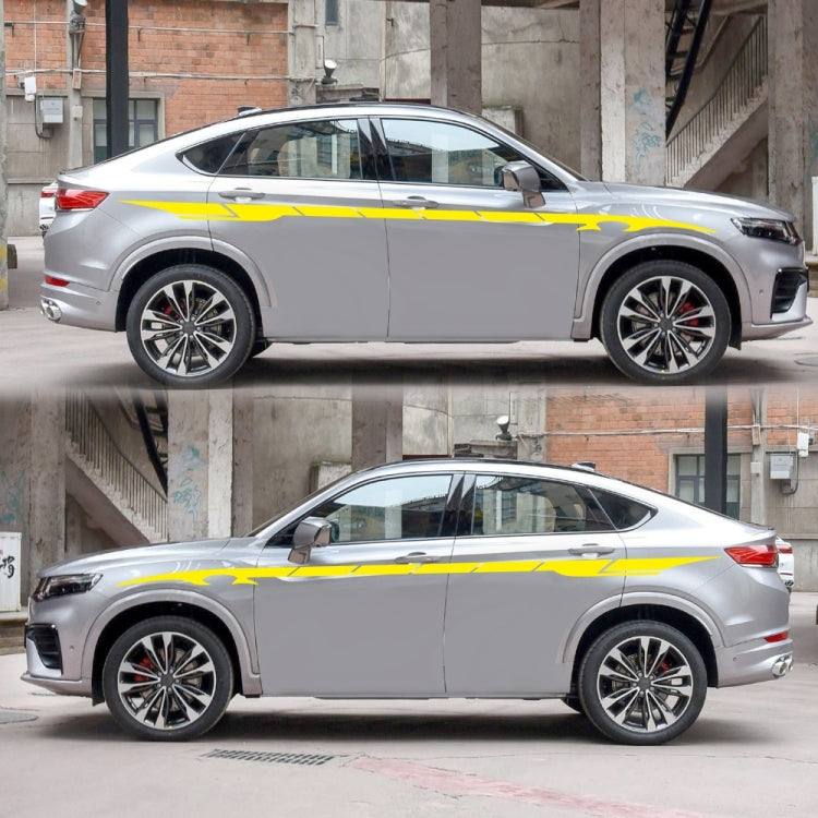 2 PCS/Set D-178 Waistline Pattern Car Modified Decorative Sticker(Yellow) - free shipping - PMC Jewellery - Order now!