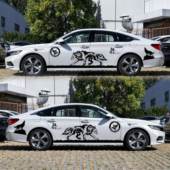 2 PCS/Set D-180 Wolf Totem Pattern Car Modified Decorative Sticker(Black)