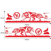 2 PCS/Set D-180 Wolf Totem Pattern Car Modified Decorative Sticker(Red)