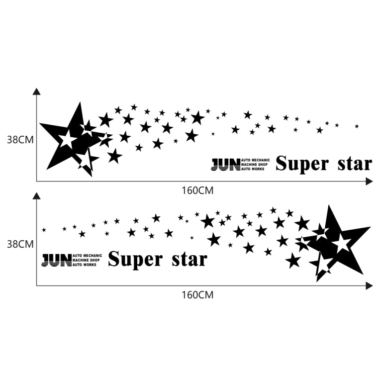 2 PCS/Set D-207 Star Pattern Car Modified Decorative Sticker(Black)