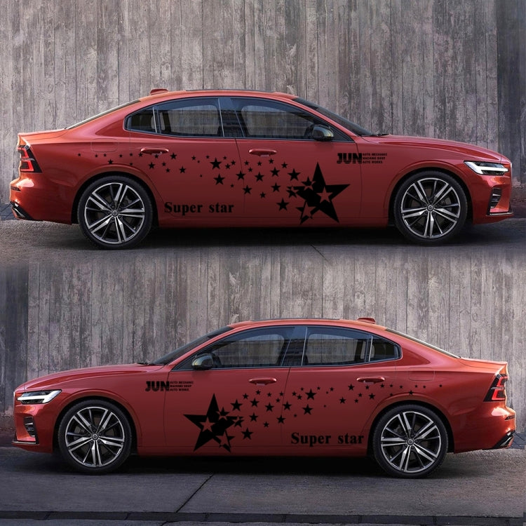 2 PCS/Set D-207 Star Pattern Car Modified Decorative Sticker(Black)