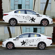 2 PCS/Set D-207 Star Pattern Car Modified Decorative Sticker(Black)