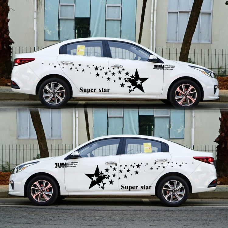 2 PCS/Set D-207 Star Pattern Car Modified Decorative Sticker(Black)