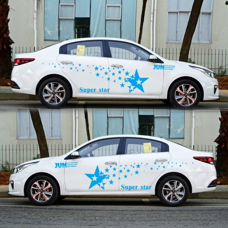 2 PCS/Set D-207 Star Pattern Car Modified Decorative Sticker(Blue)