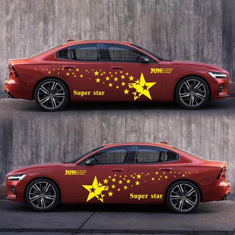 2 PCS/Set D-207 Star Pattern Car Modified Decorative Sticker(Yellow) - Decorative Sticker by PMC Jewellery | Online Shopping South Africa | PMC Jewellery | Buy Now Pay Later Mobicred