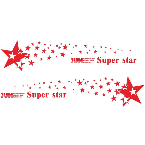2 PCS/Set D-207 Star Pattern Car Modified Decorative Sticker(Red)