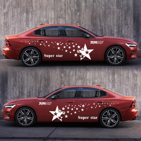 2 PCS/Set D-207 Star Pattern Car Modified Decorative Sticker(White)