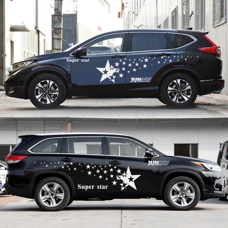 2 PCS/Set D-207 Star Pattern Car Modified Decorative Sticker(White) - free shipping - PMC Jewellery - Order now!