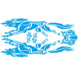 2 PCS/Set D-218 Wolf Totem Pattern Car Modified Decorative Sticker(Blue) - Decorative Sticker by PMC Jewellery | Online Shopping South Africa | PMC Jewellery | Buy Now Pay Later Mobicred
