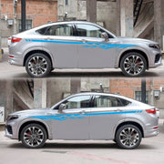 2 PCS/Set D-280 Flame Streak Pattern Car Modified Decorative Sticker(Blue)