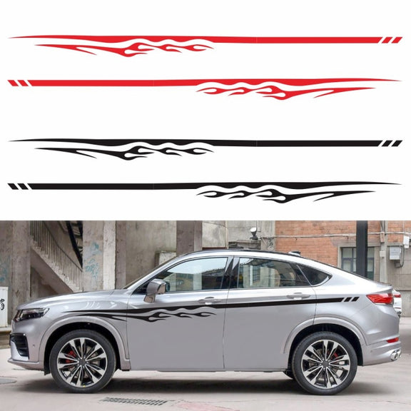 2 PCS/Set D-280 Flame Streak Pattern Car Modified Decorative Sticker(Yellow)